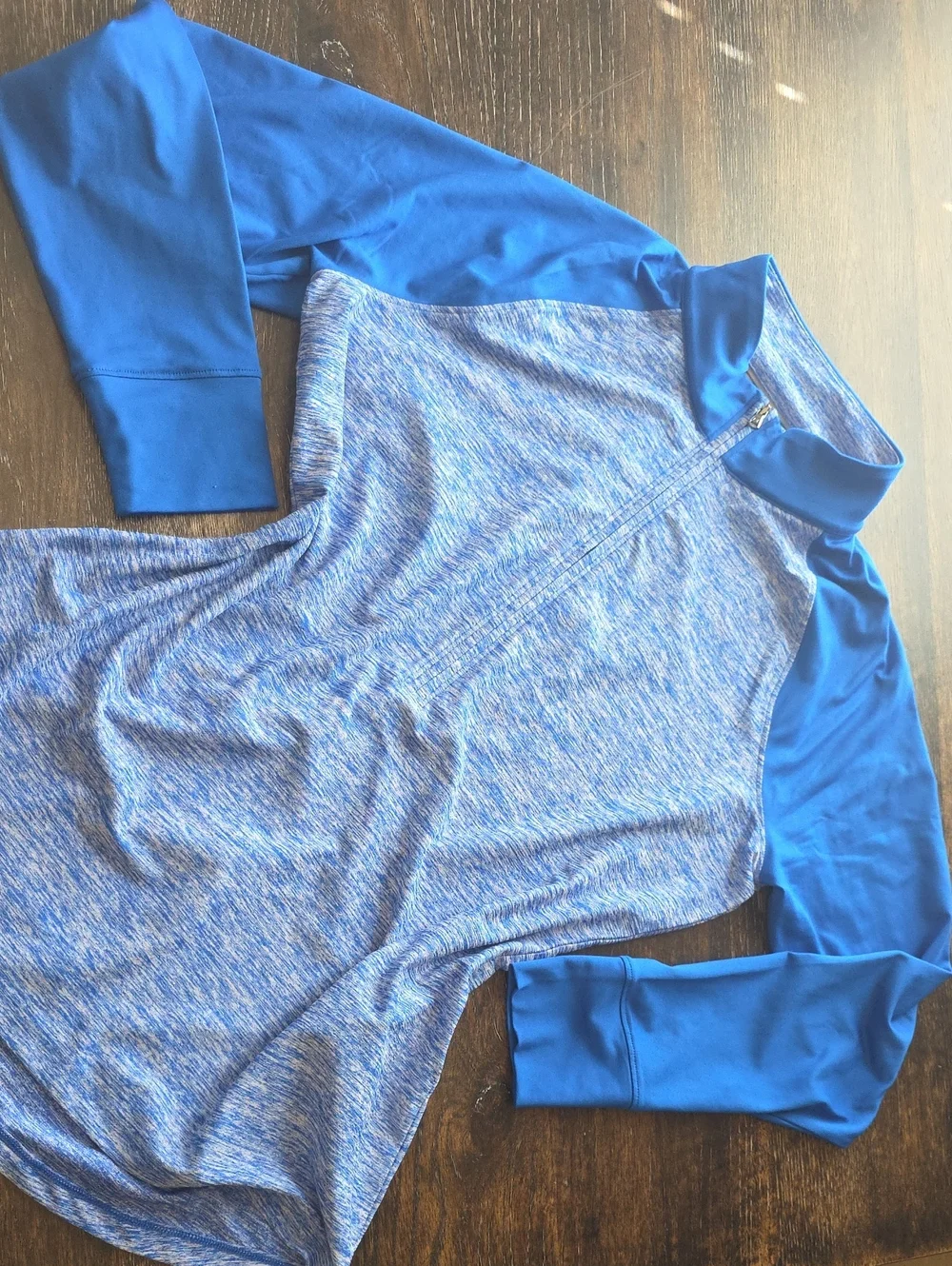 Under Armour Royal Blue Heathered Quarter-Zip Long Sleeve Top